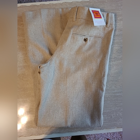 Isaac Mizrahi Wool Blend Wide Leg Khaki Tan Dress Pants Size 8 NWT - Picture 9 of 10